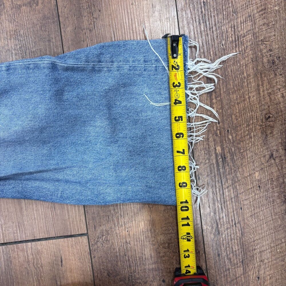 The Gap Low Rise Wide Leg Distressed Stride Jeans Women's Size 28/6 Tall Raw Hem - Picture 9 of 10